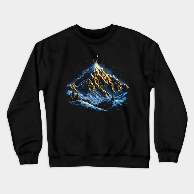 Mount Everest Pixel Art Crewneck Sweatshirt by Pixel-Eye